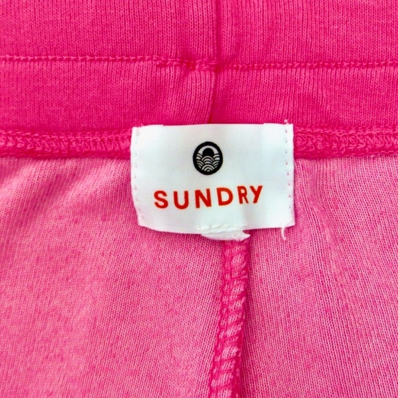 SUNDRY Zip Ankle Velour Jogger Sweatpants Hot Pink Size 3 Large - Picture 13 of 15